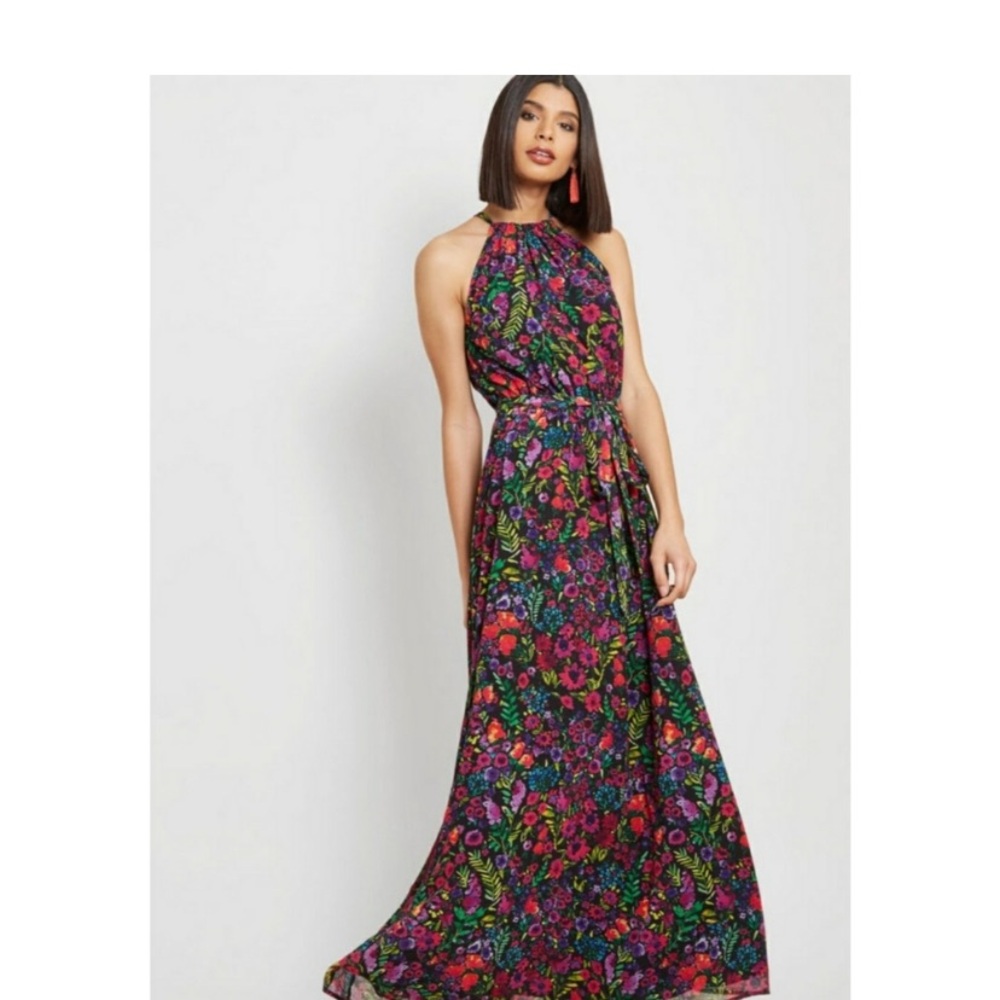 ModCloth Illuminated Elegance Chiffon Maxi Dress New with Tags